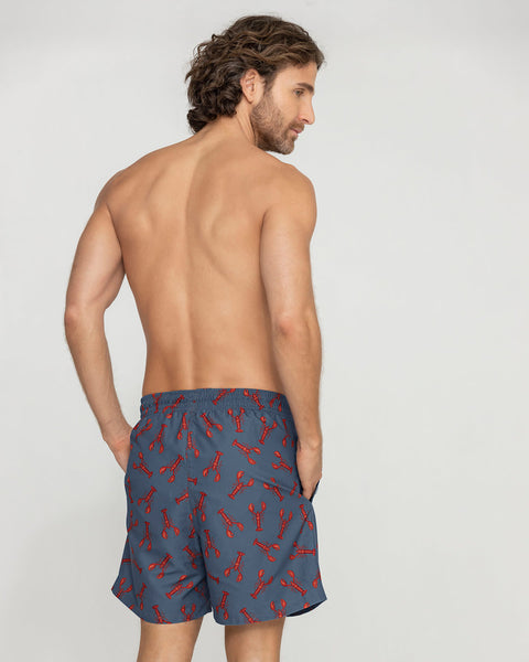 Pantaloneta de baño masculina con práctico bolsillo al lado derecho#color_a63-estampado-langosta