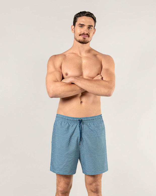 Pantaloneta de baño masculina con práctico bolsillo al lado derecho