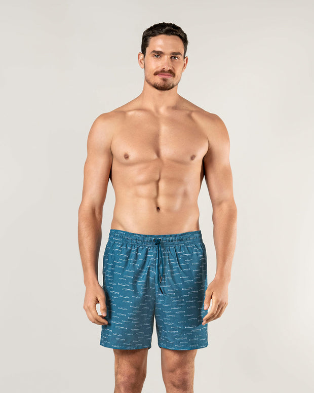 Pantaloneta de baño masculina con práctico bolsillo al lado derecho