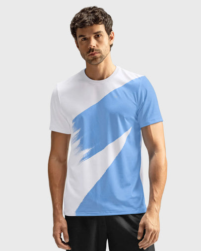 Camiseta deportiva masculina con tecnología de secado rápido#color_a59-blanco-argentina