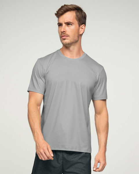 Camiseta deportiva masculina semiajustada de secado rápido#color_731-gris-claro