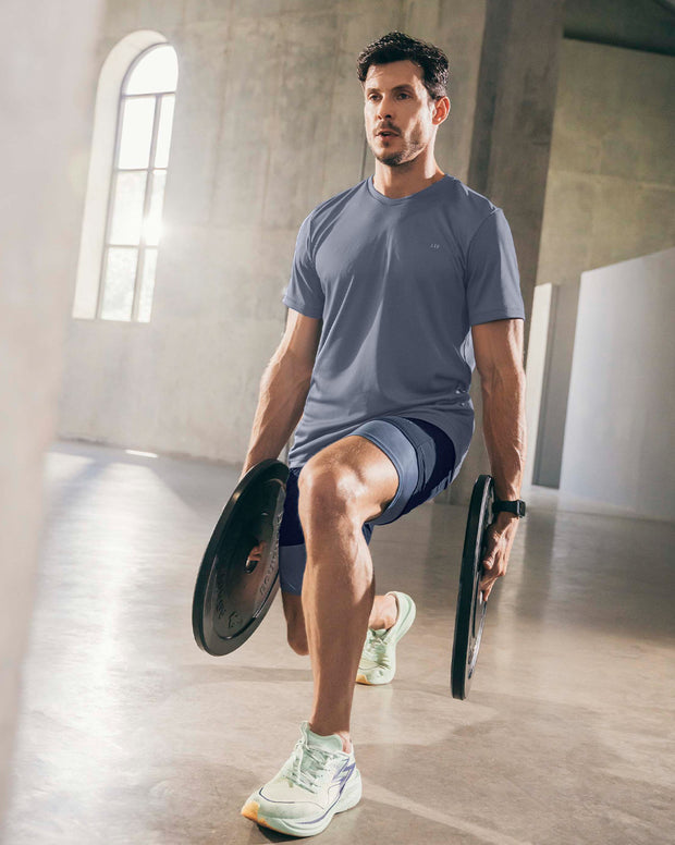 Camiseta deportiva masculina semiajustada de secado rápido