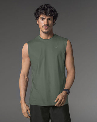 Camiseta manga sisa deportiva y de secado rápido para hombre#color_198-verde-empolvado