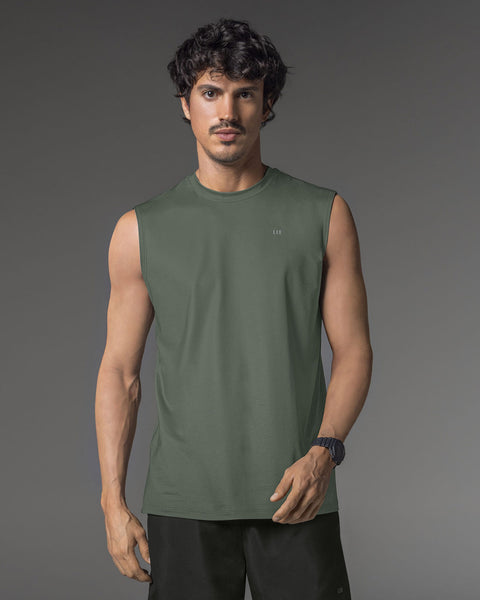 Camiseta manga sisa deportiva y de secado rápido para hombre#color_198-verde-empolvado