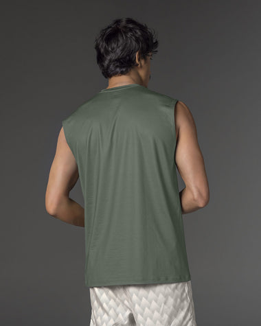 Camiseta manga sisa deportiva y de secado rápido para hombre#color_198-verde-empolvado