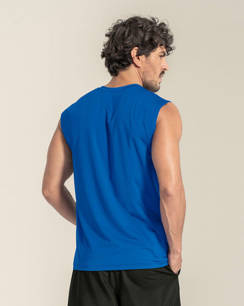 Camiseta manga sisa deportiva y de secado rápido para hombre#color_540-azul