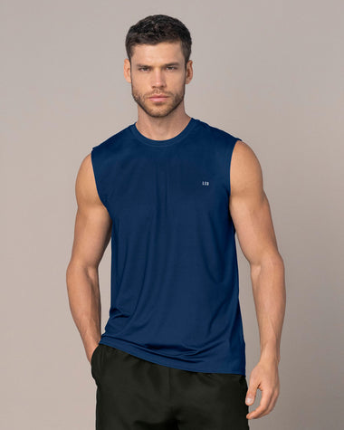 Camiseta manga sisa deportiva y de secado rápido para hombre#color_559-azul-oscuro