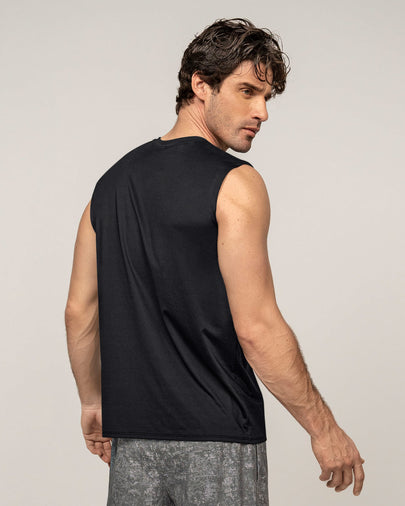 Camiseta manga sisa deportiva y de secado rápido para hombre#color_700-negro