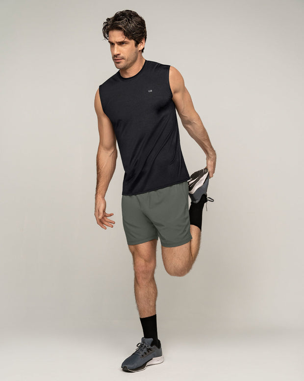 Camiseta manga sisa deportiva y de secado rápido para hombre