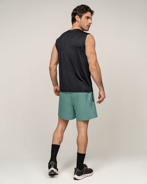 Camiseta manga sisa deportiva y de secado rápido para hombre#color_700-negro