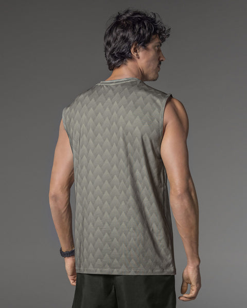 Camiseta manga sisa deportiva y de secado rápido para hombre#color_714-verde