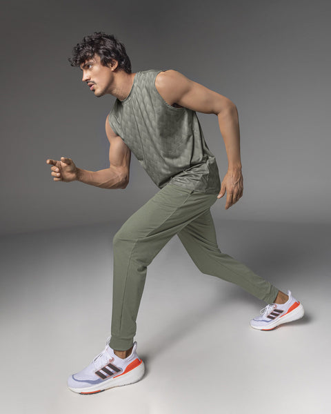 Camiseta manga sisa deportiva y de secado rápido para hombre#color_714-verde