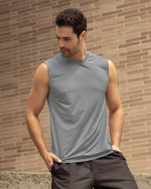 Camiseta manga sisa deportiva y de secado rápido para hombre