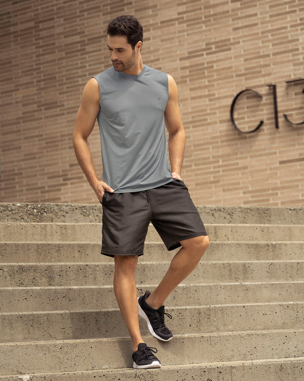 Camiseta manga sisa deportiva y de secado rápido para hombre