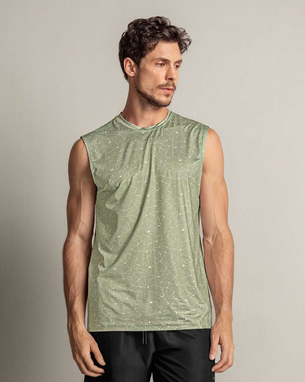 Camiseta manga sisa deportiva y de secado rápido para hombre