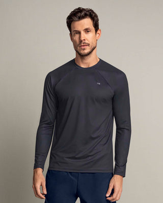 Camiseta deportiva masculina manga larga con protección UV#color_779-gris-medio