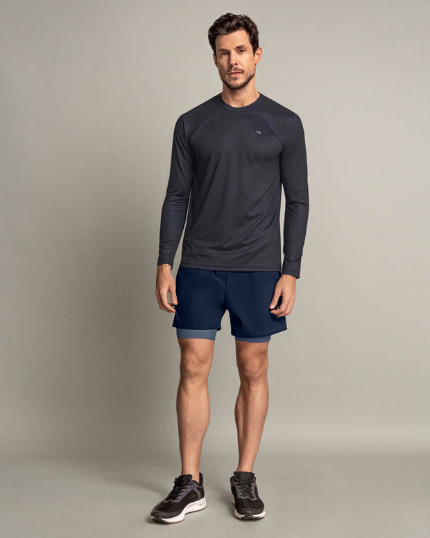 Camiseta deportiva masculina manga larga con protección UV
