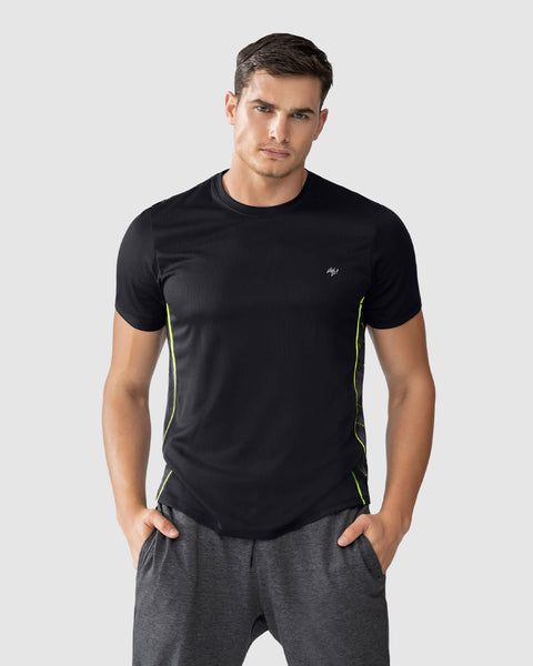 Camiseta deportiva masculina de secado rápido#color_700-negro