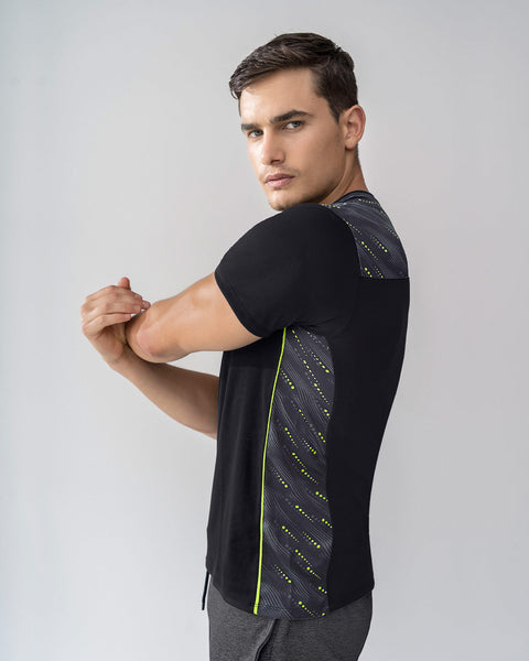 Camiseta deportiva masculina de secado rápido#color_700-negro