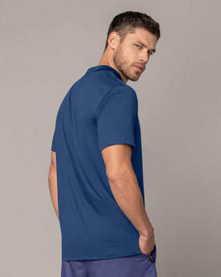 Camiseta deportiva transpirable con cuello tipo polo#color_559-azul-oscuro