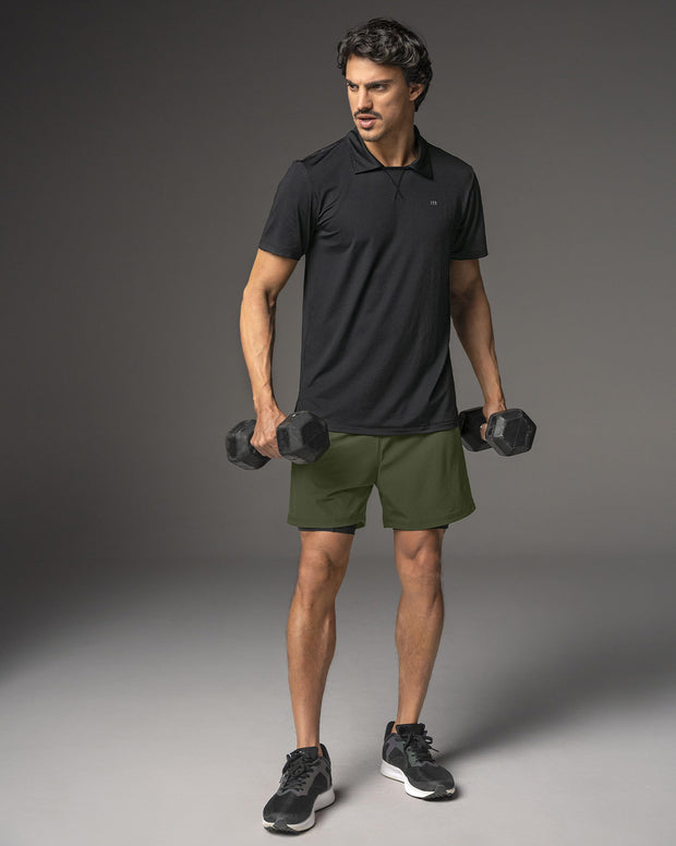 Camiseta deportiva transpirable con cuello tipo polo