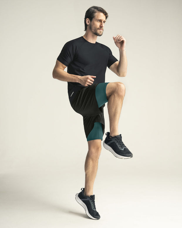 Pantaloneta deportiva con bolsillo lateral con bóxer interno