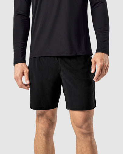 Pantaloneta deportiva con bóxer interno#color_700-negro