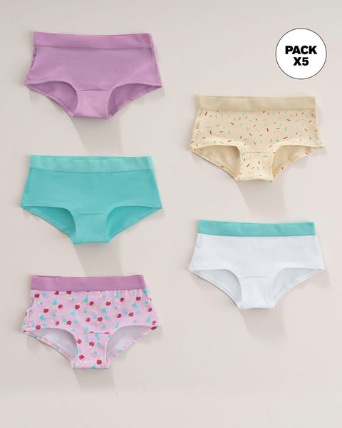 Paquete x 5 panties tipo hipster para niña#color_s30-surtido-rosado-azul-helado