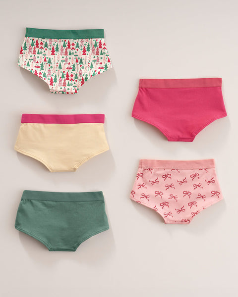 Paquete x 5 panties tipo hipster para niña#color_s31-surtido-verde-navidad