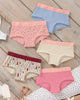 Paquete x 5 panties tipo hipster en algodón suave para niña#color_s25-estrella-arbol-blanco-rosado-azul