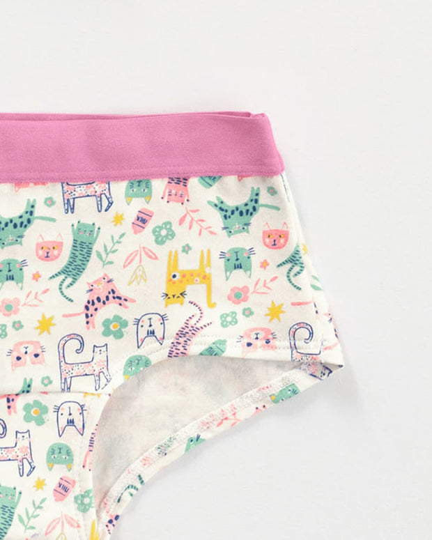 Paquete x 5 panties tipo hipster en algodón suave para niña#color_s29-rosado-verde-blanco-puntos-estampado