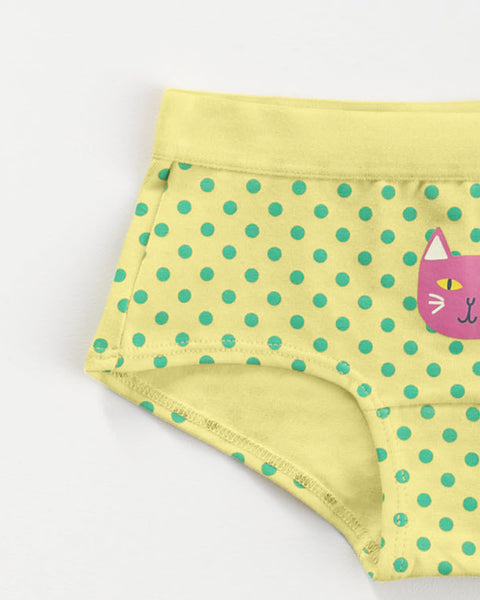 Paquete x 5 panties tipo hipster en algodón suave para niña#color_s29-rosado-verde-blanco-puntos-estampado