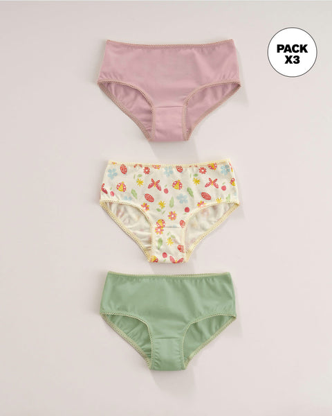 Paquete x3 panty clásico para niña#color_s33-rosado-azul-marfil-estampado-cucarron