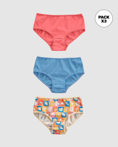 Paquete x3 panty clásico para niña#color_s34-estampado-caracoles