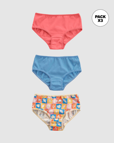 Paquete x3 panty clásico para niña#color_s34-estampado-caracoles