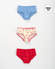 Paquete x 3 panties clásicos en algodón suave para niña#color_s32-estampado-raquetas-rojo-azul