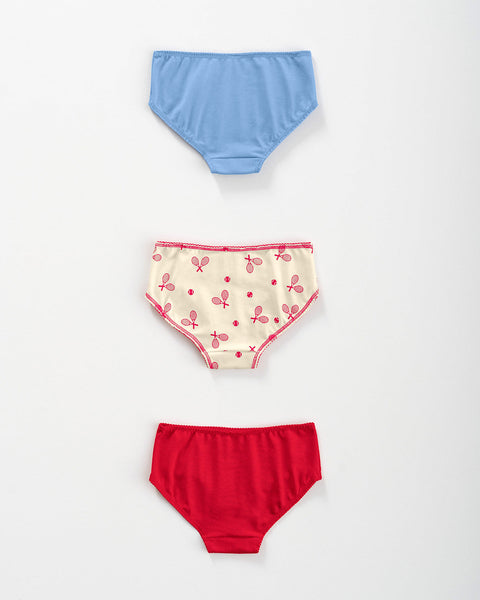 Paquete x 3 panties clásicos en algodón suave para niña#color_s32-estampado-raquetas-rojo-azul