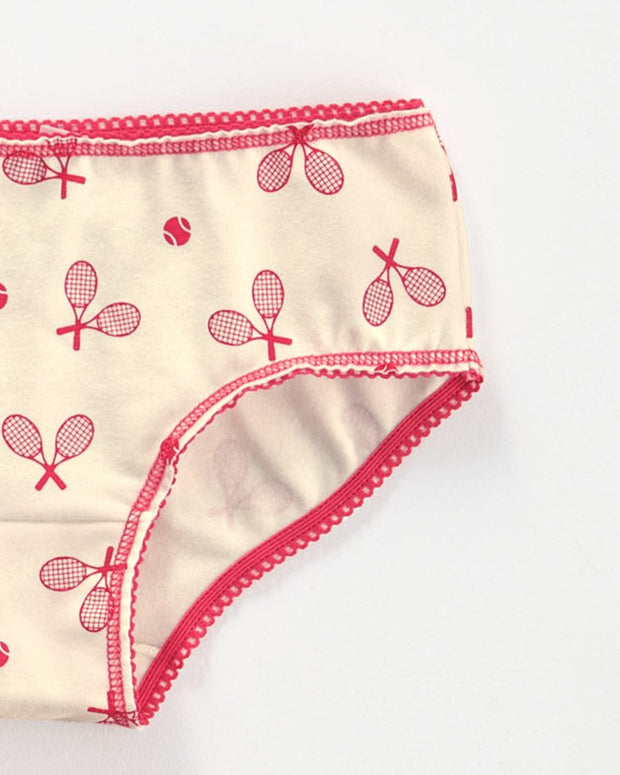 Paquete x 3 panties clásicos en algodón suave para niña#color_s32-estampado-raquetas-rojo-azul