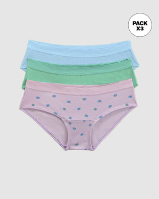 Paquete x 3 panties estilo hípster en algodón#color_s28-verde-azul-rosado-estampado