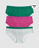 Paquete x 3 panties estilo hipster en algodón#color_s64-bolas-verdes-verde-fucsia