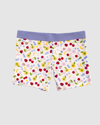 Bóxer para niña elaborado en algodón#color_b75-marfil-estampado-flores