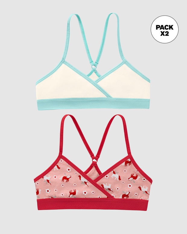 Top principiante con espalda deportiva para niña paquete x 2