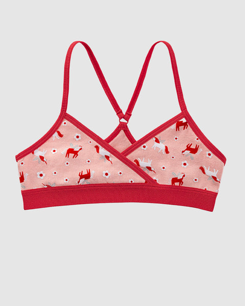 Top principiante con espalda deportiva para niña paquete x 2#color_s04-fondo-rosa-estampado-fondo-marfil