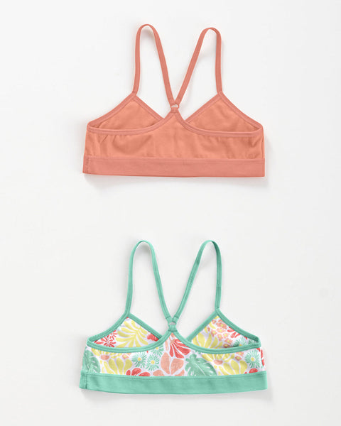 Paquete x 2 top principiante para niña espalda deportiva#color_s14-coral-estampado