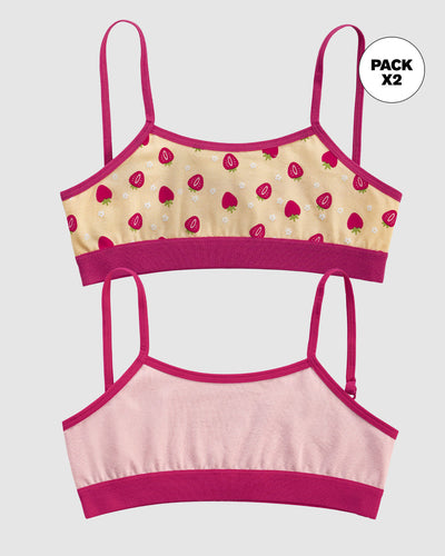Paquete x 2 Top para niña#color_s02-amarillo-estampado-puntos-rosa
