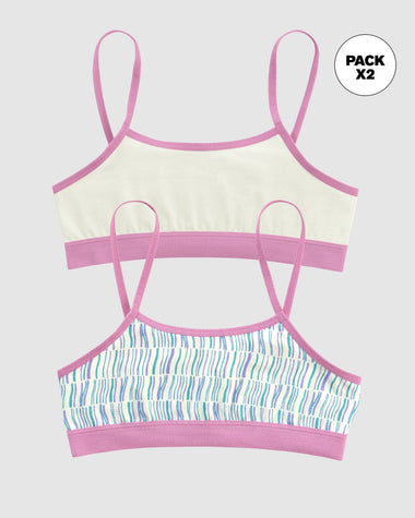 Paquete x 2 Top para niña#color_s03-marfil-rayas