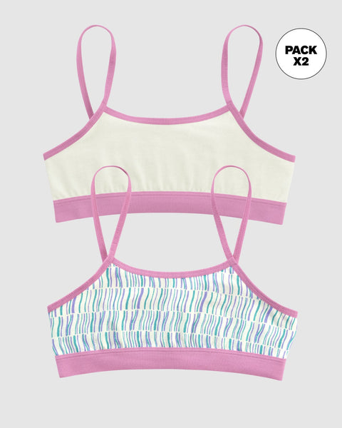 Paquete x 2 Top para niña#color_s03-marfil-rayas