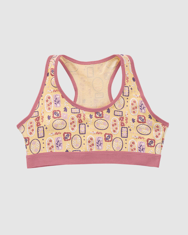 Top con espalda deportiva elaborado en algodón para niña