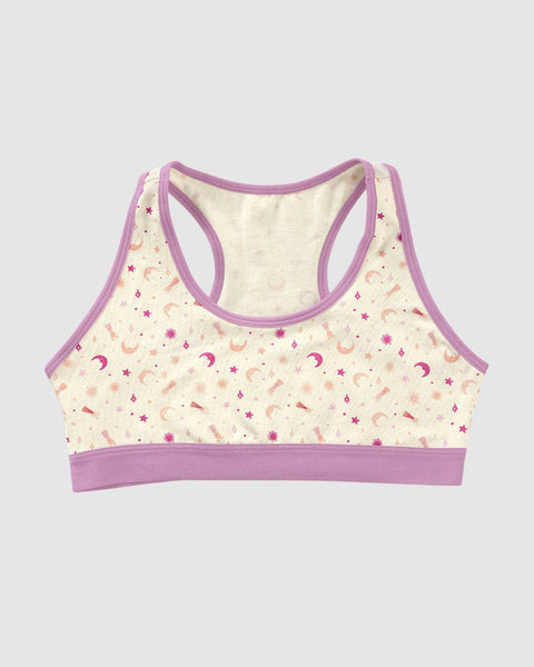 Top con espalda deportiva elaborado en algodón para niña#color_b24-marfil-estampado-lunas