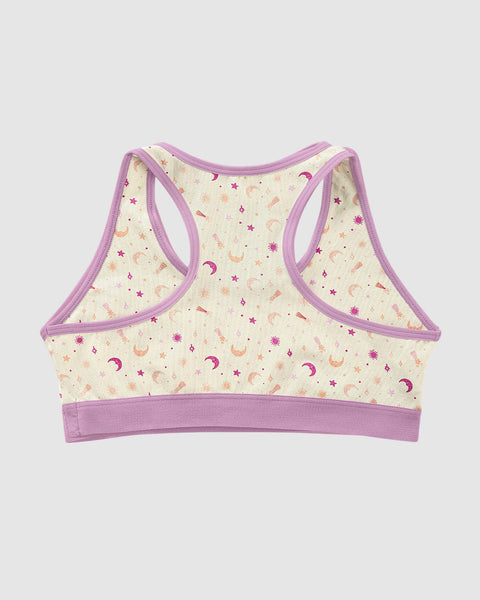 Top con espalda deportiva elaborado en algodón para niña#color_b24-marfil-estampado-lunas
